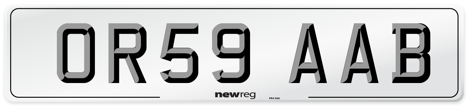 OR59 AAB Number Plate from New Reg